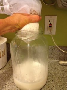 The combination of a big gallon jar plus a proper nut milk bag made straining the milk really easy.